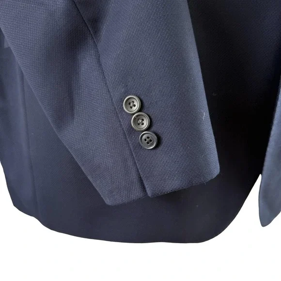 Ermenegildo Zegna Suit Jacket Mens 44 Navy Blue 100% Trofeo Wool 2 Blazer Italy